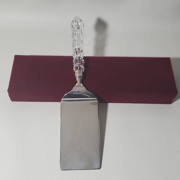 MIKASA Crystal/Glass Silver Plate Server Spatula Vintage - Picture 3 of 5